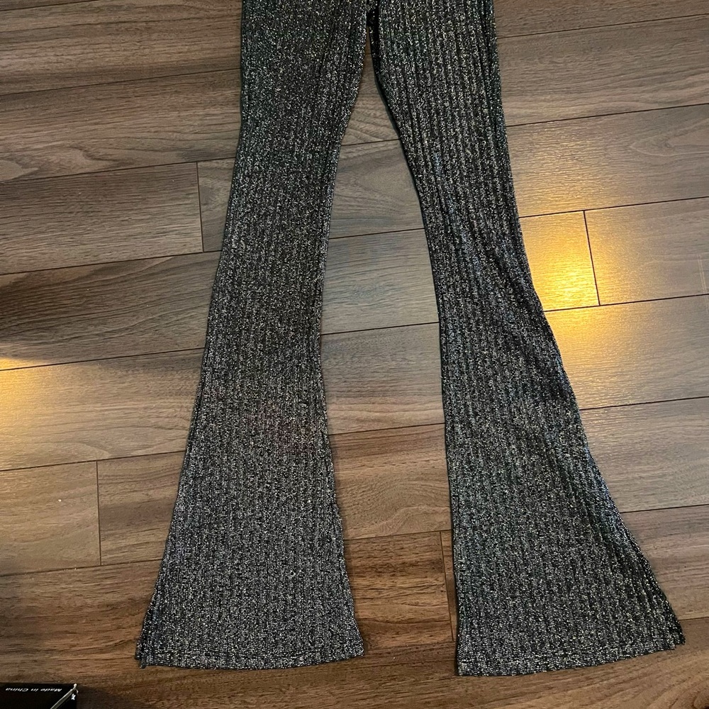 Glitter flare pants